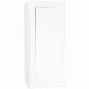 Hampton Bay Shaker 18 in. W x 12 in. D x 42 in. H Assembled Wall Kitchen Cabinet in Satin White