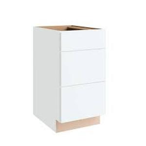 Hampton Bay Courtland 18 in. W x 24 in. D x 34.5 in. H Assembled Shaker Drawer Base Kitchen Cabinet in Polar White