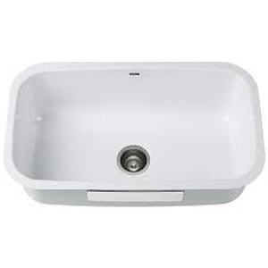 KRAUS Pintura 31 12-inch 16 Gauge Undermount Single Bowl Enameled Steel Kitchen Sink in White