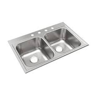 Elkay Parkway 20-Gauge Stainless Steel 33 in. Double Bowl Drop-In Kitchen Sink