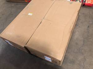 lot 2 image: Lot of 2 boxes StyleWell Cedarville Charcoal Black Wood Bar Stools with Cross Back (Set of 2) Customer Returns See Pictures
