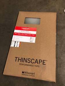 lot 9 image: THINSCAPE 4 ft. L x 25 in. D Engineered Composite Countertop in Black Amani with Satin Finish Customer Returns See Pictures