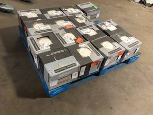 lot 12 image: Lot with 15 boxes of MSI Marble Wood White 10 in. x 10 in. Matte Porcelain Floor and Wall Tile (13.44 sq. ft.Case)