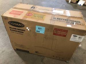 lot 19 image: Cosmo 36 380 CFM Ducted Island Range Hood Kitchen Hood in Stainless Steel Customer Returns See Pictures