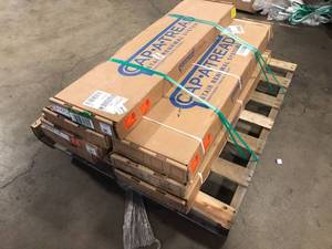 lot 21 image: Lot with 7 Cap A Tread Winding BrookAshland Valley 47 in. L x 12.15 in. W x 2.28 in. T Vinyl Stair Tread and Reversible Riser Kit Adhesive