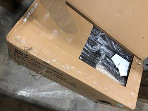 lot 45 image: Park Trail Grey 4-Piece Wicker Patio Conversation Set with Light Brown Cushions Customer Returns See Pictures