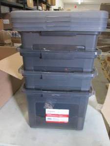 4- Staples File Boxes some damage...