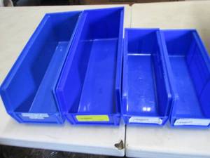 4 Blue Organizing Bins...