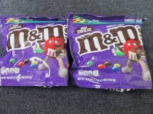 2- 18 oz Bags Dark Chocolate M&Ms...