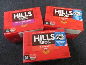 3- 12 ct Hills Bros. Kcups...