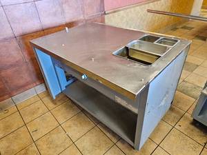 lot 6 image: Duke Commercial Stainless Steel Work Table with Sink