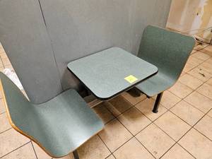 lot 21 image: Vintage Two-Seater Restaurant Booth with Attached Table