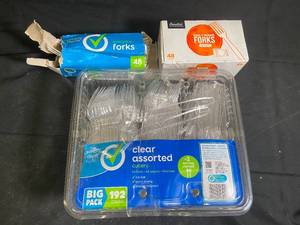 Assorted Disposable Plastic Cutlery Sets - 288 Pieces Total