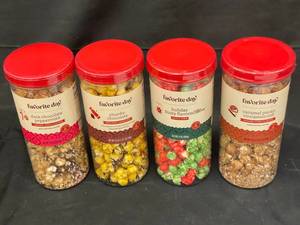 lot 37 image: Holiday Caramel Corn Bundle 4 X 1lb Tubs    (2222)&nbspBest&nbspBy 07222024