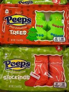 lot 605 image: Peeps Variety Box of 24 Trees and Stockings Best by 062025