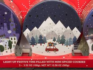 lot 258 image: Light up Tins with Spiced Cookies 6 tins total&nbspBest&nbspBy 06302024