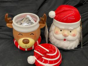 lot 602 image: Santa and Reindeer Cookie Jars&nbspBest&nbspBy 05012024