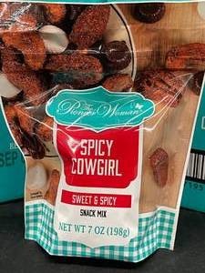 lot 723 image: Special Spicy Cowgirl Sweet and Spicy Snack Mix 8 bags 2 Boxes&nbspBest&nbspBy 09022023