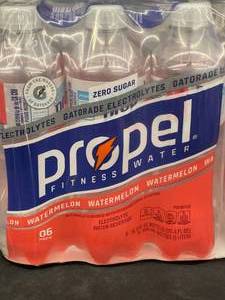 lot 581 image: Gatoratde Propel Watermelon Sugar Free Electrolyte Water 12 pack 16 oz bottles&nbspBest&nbspBy 12112023