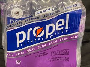 lot 381 image: Gatorade Propel Grape Sugar Free Electrolyte Water 12 pack 16.9 oz bottles&nbspBest&nbspBy 02052024