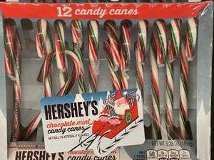 lot 284 image: Hersheys Chocolate Mint Candy Canes 4 boxes&nbspBest&nbspBy 042025