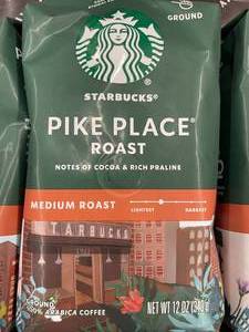 lot 614 image: Starbucks Pike Place Roast Ground Coffee 3 Bags (XX) Best by 12142023