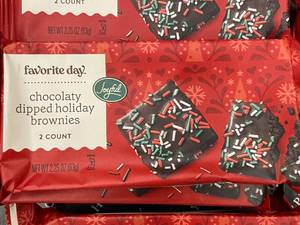 lot 664 image: Chocolate dipped Holiday Brownies 12 Packs of 2 Best by 03202024