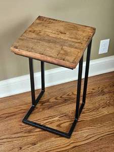 lot 2 image: Rustic-Industrial Sofa Side Table (Largest)
