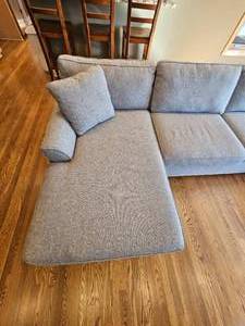 lot 1 image: Max Home Steel Grey 3PC Family Sectional