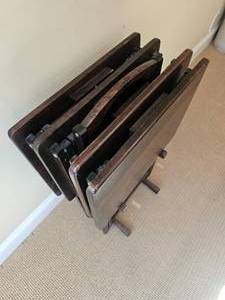 lot 120 image: TV Tray Folding Table Set