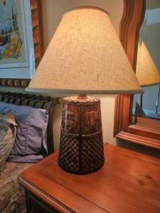 lot 67 image: Primitive Relief Bohemian Table Lamp