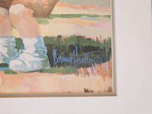 lot 141 image: Framed Iris Watercolor Art