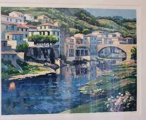lot 20 image: SIGNED John Zacchio Vibrant Fine Art Print - Florentine Bridge - 176300