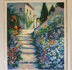 lot 21 image: SIGNED Alex Perez Fine Art Serigraph Print - Garden Stair - 3150