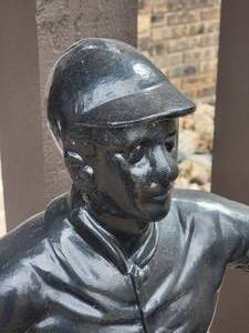 lot 4 image: Metal Garden Jockey Statue
