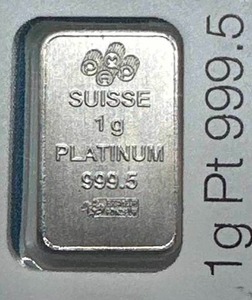 lot 6 image: 1 Gram .999 Platinum Bar