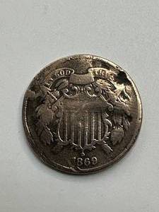 lot 17 image: 1869 Two Cent Piece