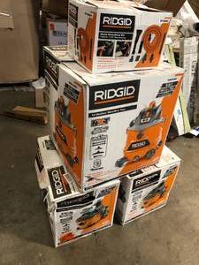 lot 1 image: Lot of assorted Ridgid WetDry Vacs various models and conditions