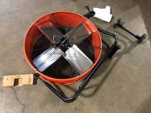 lot 2 image: Commercial Electric 24 in. 2-Speed Heavy Duty Tilt Drum Fan customer return see pictures