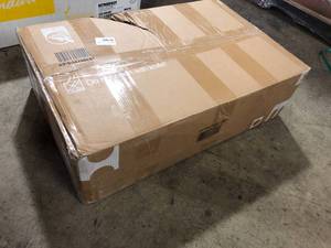 lot 14 image: 55 in. Rectangular Rustic Brown Wood Height Adjustable Electric Standing Desk Sit to Stand Electric Desk Powerful Motor
