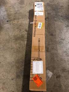 lot 16 image: WINSOON 6 ft.72 in. Frosted Black Sliding Barn Door Hardware Track Kit for Single with Non-Routed Floor Guide
