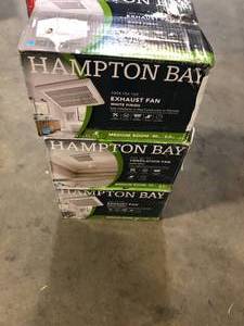 lot 36 image: Lot of 3 Hampton Bay 80 CFM Ceiling Mount Roomside Installation Bathroom Exhaust Fan