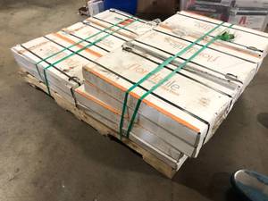 lot 48 image: Pallet with Michelangelo Light Grey 12 in. x 24 in. Rectified Porcelain Floor and Wall Tile (13.3 sq. ft.Case)