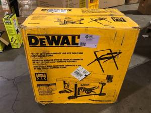 DEWALT 15 Amp Corded 8-14 in. Compact Jobsite Tablesaw with Compact Table Saw Stand Customer Returns See Pictures