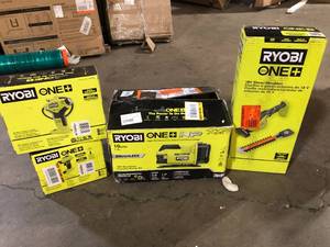 Lot  with Assorted Ryobi tools Various Models and Conditions See Pics