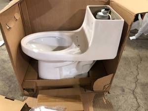 Glacier Bay McClure 1-piece 1.1 GPF1.6 GPF High Efficiency Dual Flush Elongated Toilet in White Slow-Close, Seat Included (3-pack)