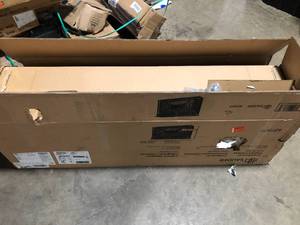 SAUDER 60 in. Vintage Oak Rectangle Engineered Wood TV Console with Fireplace Fits TVs up to 65 in. Customer Returns See Pictures