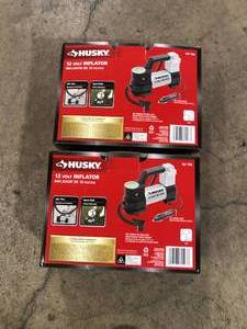 Lot of 2 Husky 12V Inflator customer return review picture