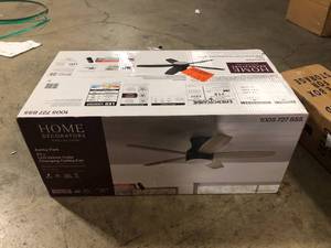 Home Decorators Collection Ashby Park 52 in. White Color Changing Integrated LED Matte Black Indoor Ceiling Fan with Light Kit and Remote Control