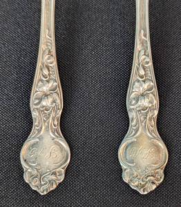 lot 35 image: Floral Sterling Silver Spoon Set